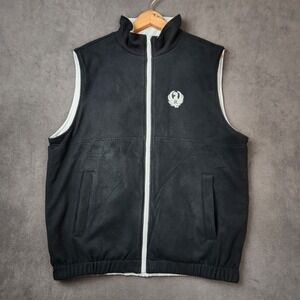 Ruger Vest Authentic Brand Reversible‎ Mens Medium Gray Black Fleece Logo Zip Up